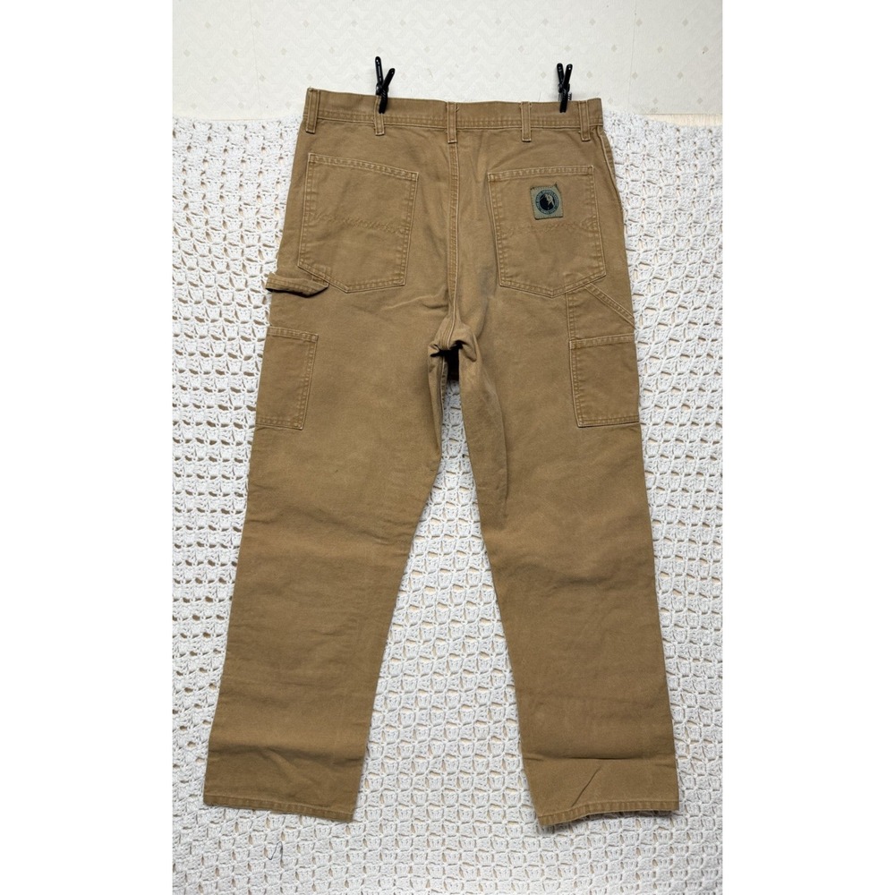 Berne Double Knee Pants Men Tag 38 Fits 34x31 Brown Duck Canvas Carpenter VTG